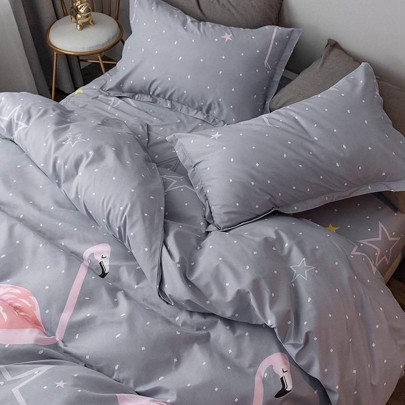 4pc bedsheet set flat sheet student bed cover single/double