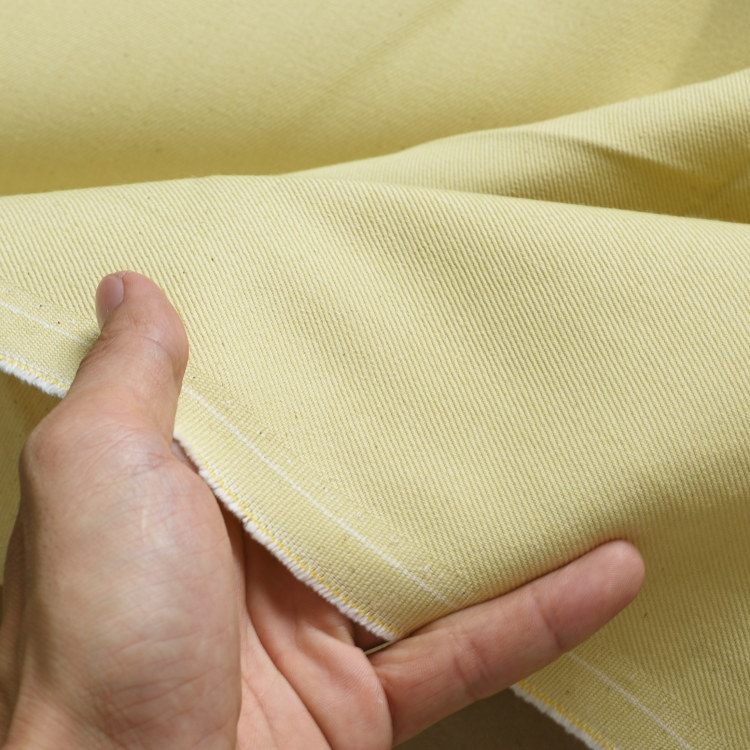 ORTA土耳其淡鹅黄色进口牛仔布料丹宁原浆品质感挺括干净飒爽微厚
