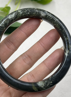 新疆和田玉烟紫如意手镯圈口58玉镯平安如意手环造景标本包邮49