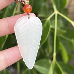 新疆和田玉白玉一级白薄片书签吊坠金枝玉叶事业有成玉坠包邮550