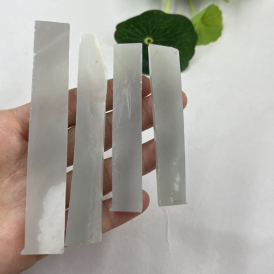 4件价新疆和田玉白玉烟灰书签边角料长条料玉石料下脚料雕刻包邮