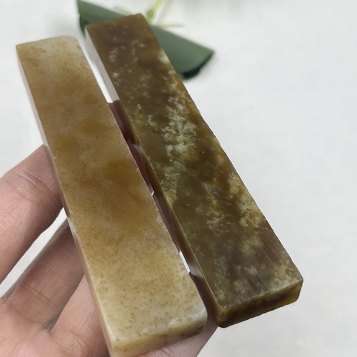 2件价新疆和田玉糖玉且末长条料边角料玉石料DIY牌子下脚料包邮t