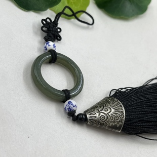 新疆和田玉且末蓝青玉如意指环挂件平安车挂吊坠项坠包邮男女11克