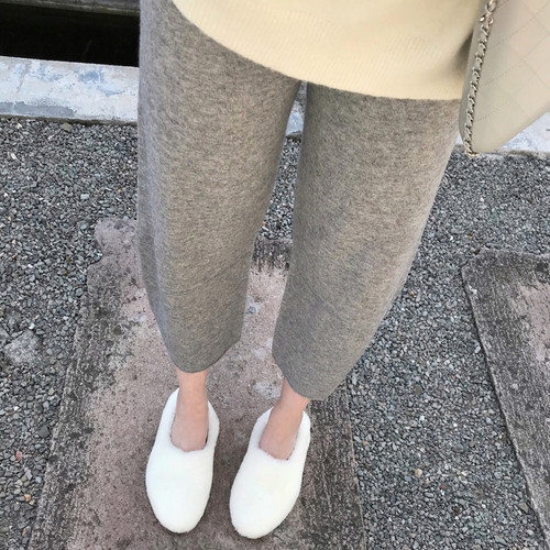 2025秋冬羊绒针织九分阔腿裤高腰新款奶奶裤女外穿羊毛宽松萝卜裤