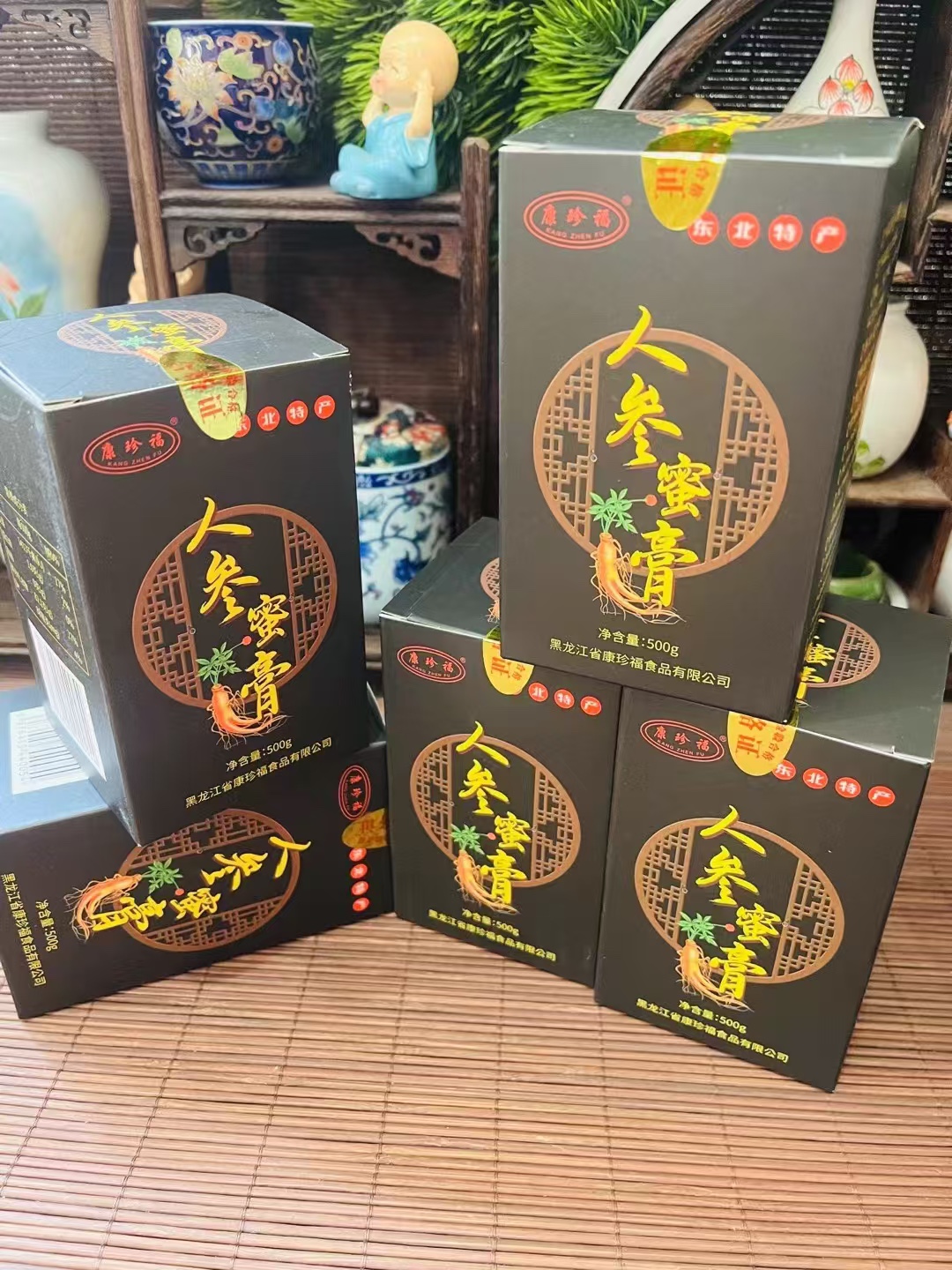 长白山人参膏正品500g鲜人参传统熬制浓缩红参膏液即食