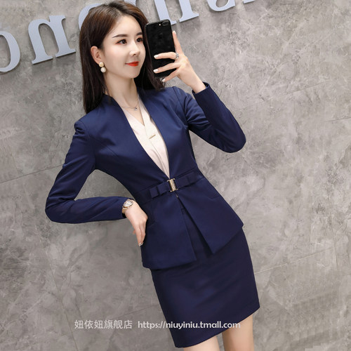职业装气质女神范西装正装工作服网红洋气套装时尚秋季三件套工装