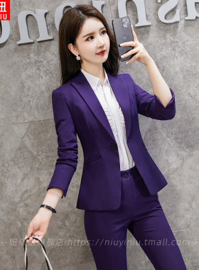 高端职业装西装套装女秋季时尚气质公务员面试工作服大码西服正装