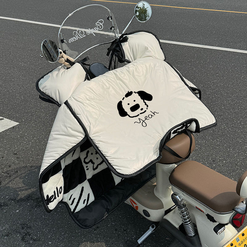 2025新款电动车挡风被冬季牛奶绒加厚防水防风电瓶车防风罩通用型