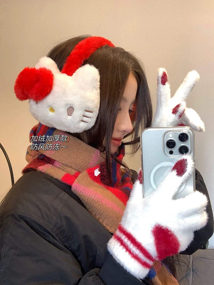 可爱kitty猫保暖耳罩冬季保暖防寒耳包耳捂子耳套耳包耳捂子耳包