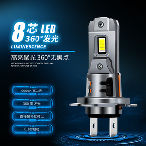 跨境直供汽车led大灯无损直插式车灯h7h11双面8灯珠led汽车大灯