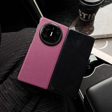 适用于华为matex6手机壳新款matex7折叠屏全包防摔保护套matex5典藏版真皮后盖x3超薄女款高级感紫色外壳原创