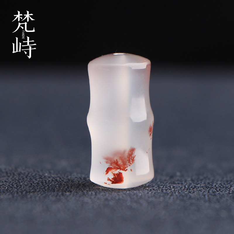梵峙9.8南红玛瑙草花竹节桶珠