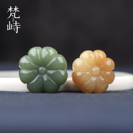 梵峙新疆和田玉且末蓝糖玉南瓜挂件吊坠手工雕刻