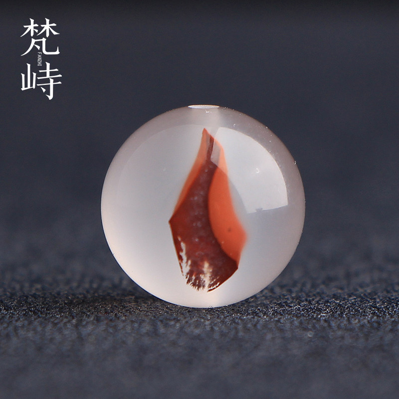 梵峙12.8南红玛瑙冰飘火焰单珠