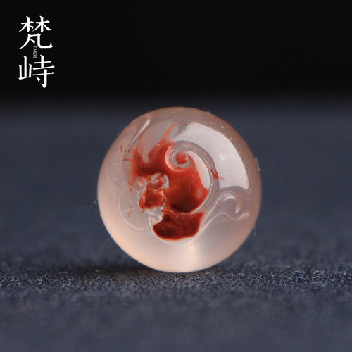 梵峙南红玛瑙蝙蝠冰飘花单珠圆珠