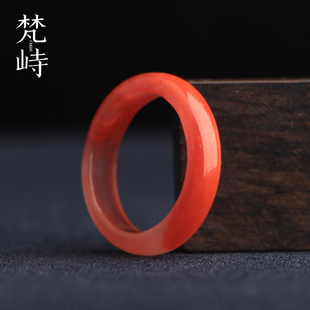 梵峙20.5南红玛瑙戒指指环男女款 大圈口川料原矿送证书