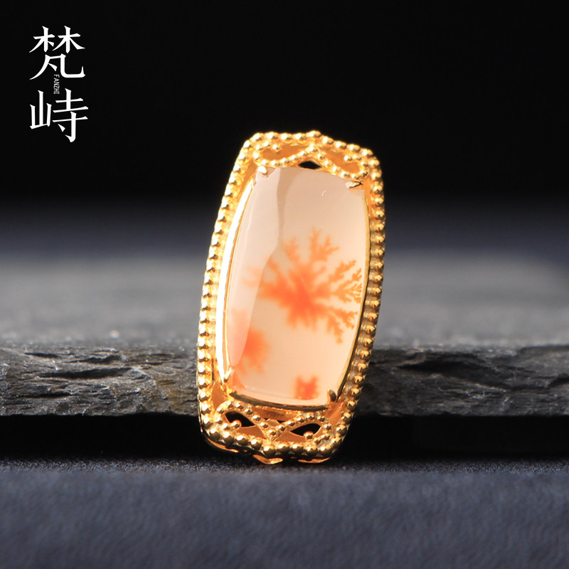 梵峙南红玛瑙高冰飘花手牌吊坠