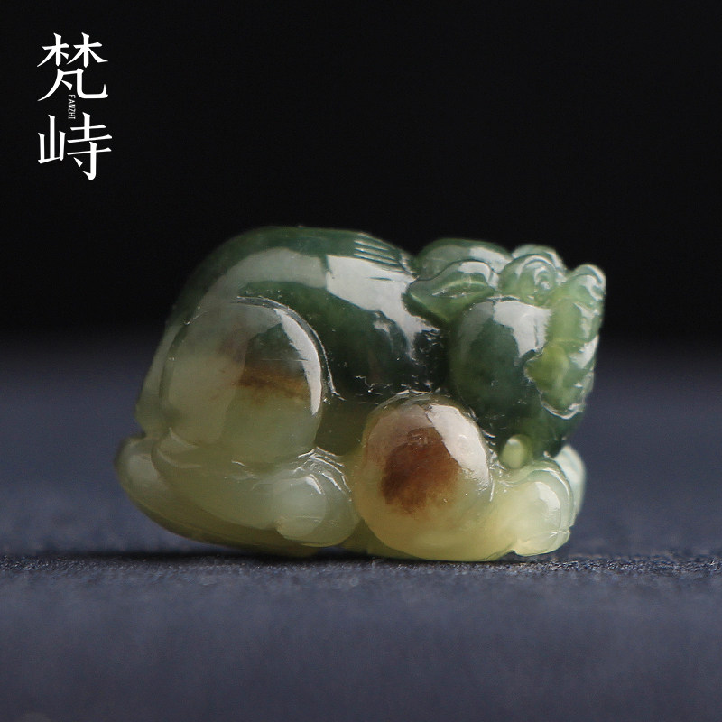 梵峙和田玉貔貅挂件吊坠翠青玉送证书