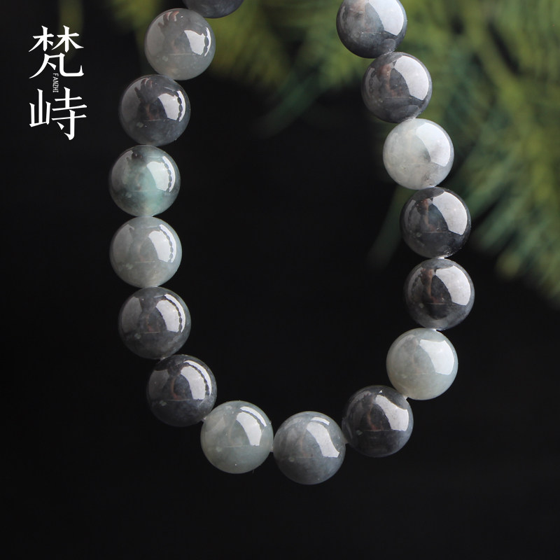 梵峙11.6翡翠手串手链单圈乌鸡绿
