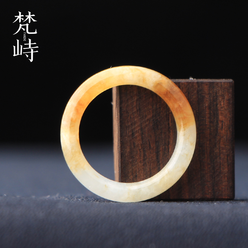 16.3翡翠黄翡戒指指环跑