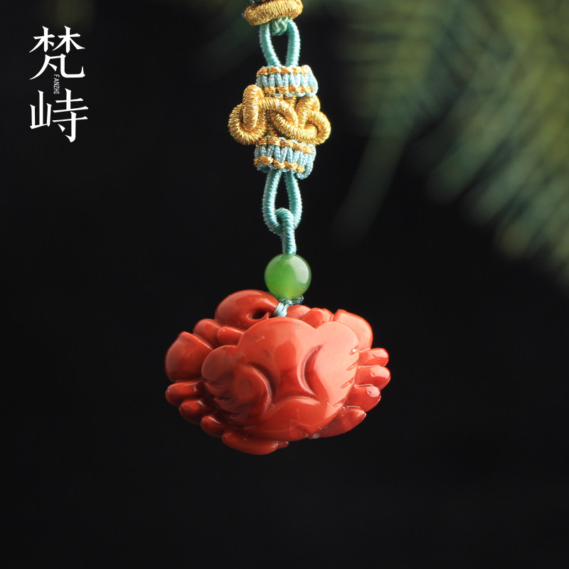 梵峙南红玛瑙满肉螃蟹八方来财挂件包挂手机链川料原矿送证书,饰品/流行首饰/时尚饰品新,颈饰,淘宝优惠券,粉丝福利购,淘宝优惠卷