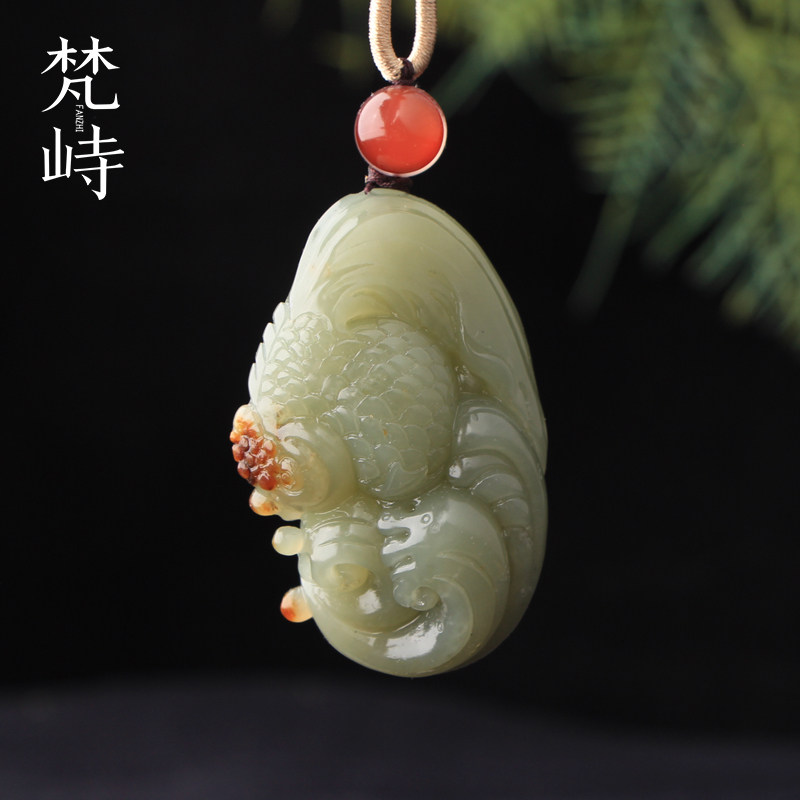 梵峙和田玉金鱼资料挂件