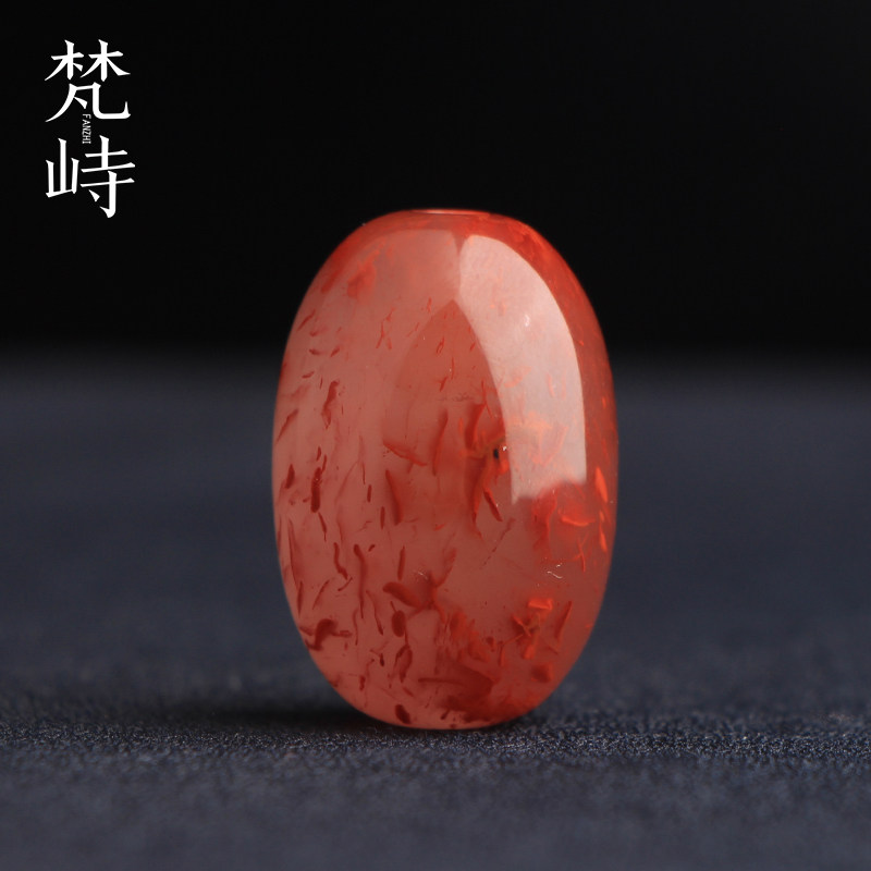 梵峙18.5南红玛瑙枣珠火焰路路通