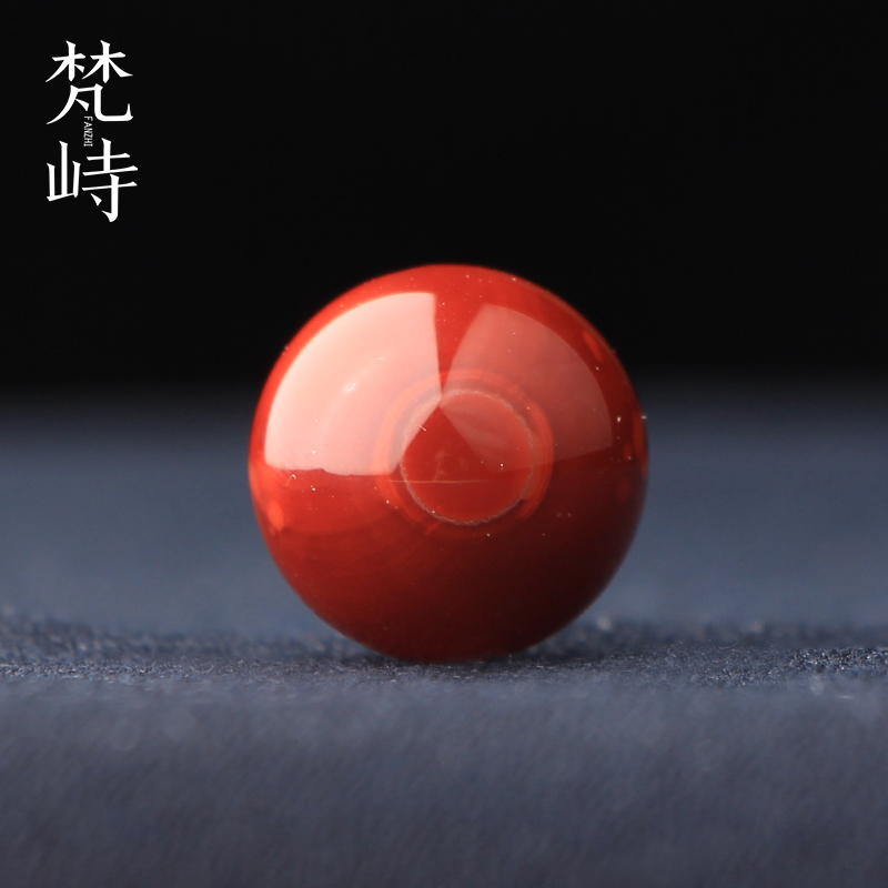 南红玛瑙天眼圆珠锦红色散珠