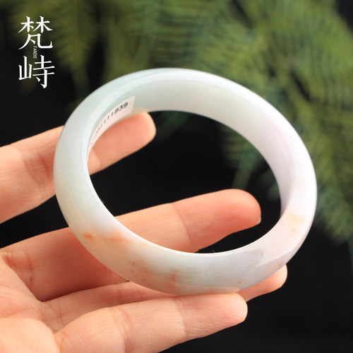 梵峙57翡翠手镯春彩缅甸A货送证