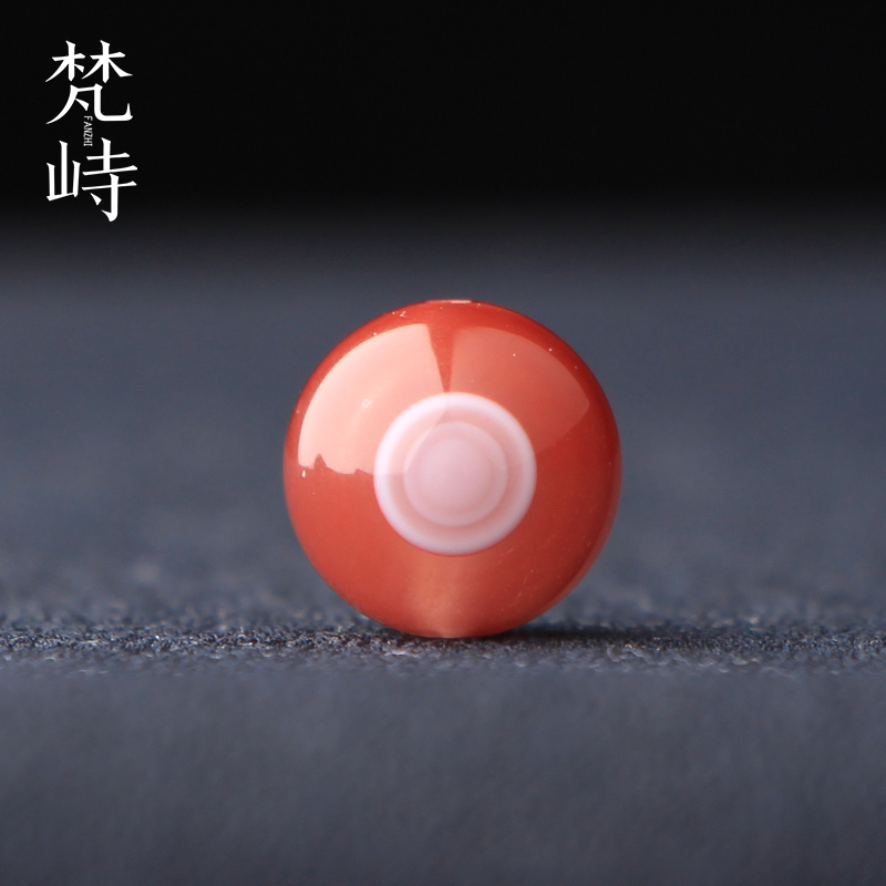 梵峙玫红色天眼南红玛瑙11.5圆珠
