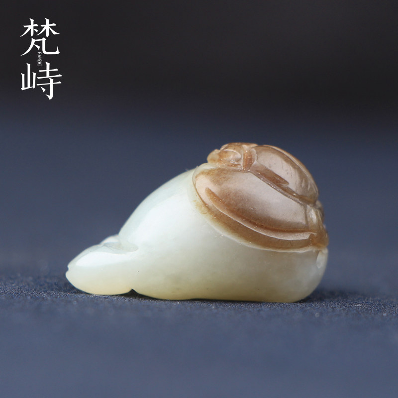 梵峙新疆和田玉小脚丫知足常乐糖白玉挂件且末料玉石知足吊坠