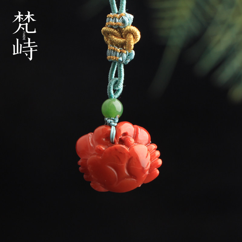 梵峙南红玛瑙满肉元宝螃蟹八方来财挂件包挂手机链川料原矿送证书,饰品/流行首饰/时尚饰品新,颈饰,淘宝优惠券,粉丝福利购,淘宝优惠卷