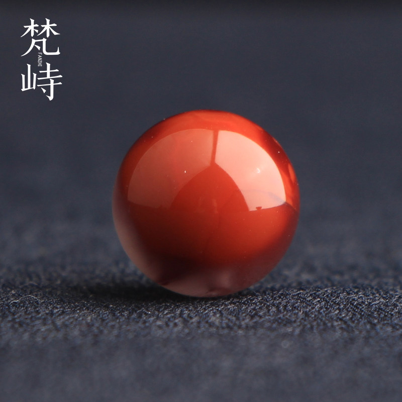 梵峙12.7南红玛瑙圆珠柿子玫红