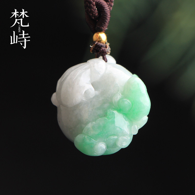 翡翠如意钱袋子金蟾挂件吊坠