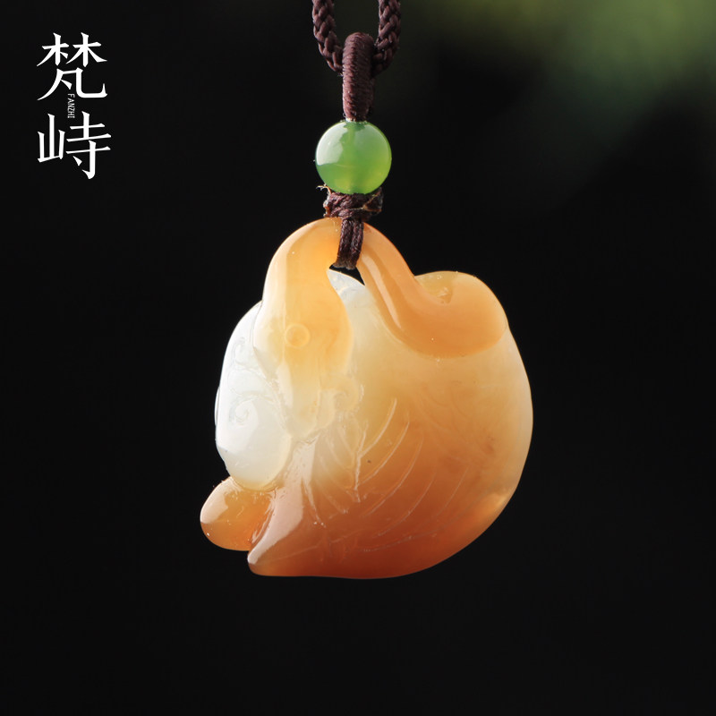 梵峙和田玉俄如意挂件吊坠糖白玉新送证书