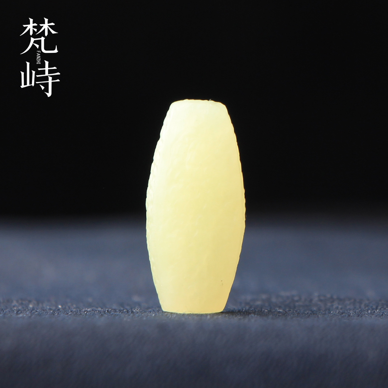 梵峙和田玉桶珠仿古路路通勒子配饰多宝珠新疆且末料黄口DIY送证