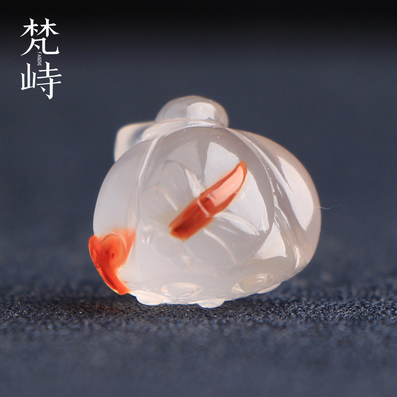梵峙南红玛瑙莲蓬挂件吊坠冰飘
