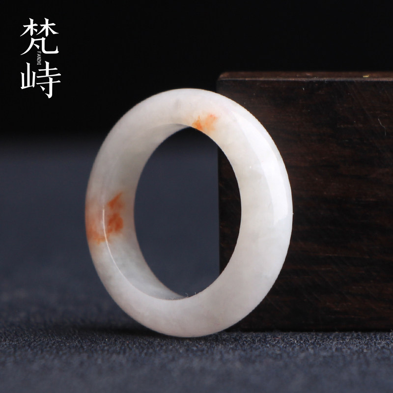 梵峙17.3翡翠戒指指环戒圈浅紫色飘花缅甸A货送证书