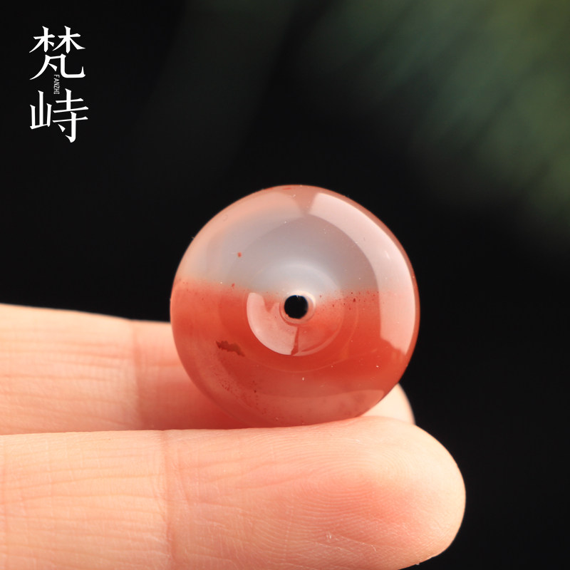梵峙南红玛瑙平安扣半山半水冰粉