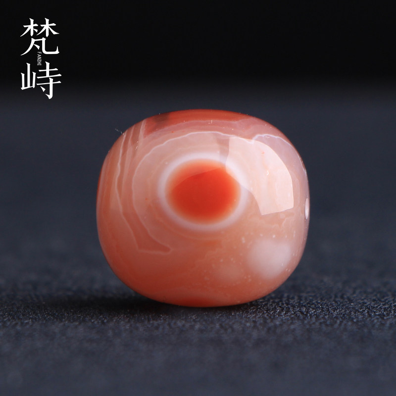 梵峙17.5南红玛瑙天眼缠丝枣珠路路通多宝珠配饰川料原矿送证书