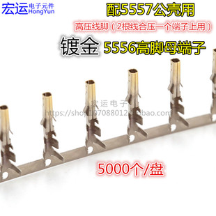 母插簧 5557母端 电脑电源母针 半镀金4.2mm 高脚 5556连绕端子