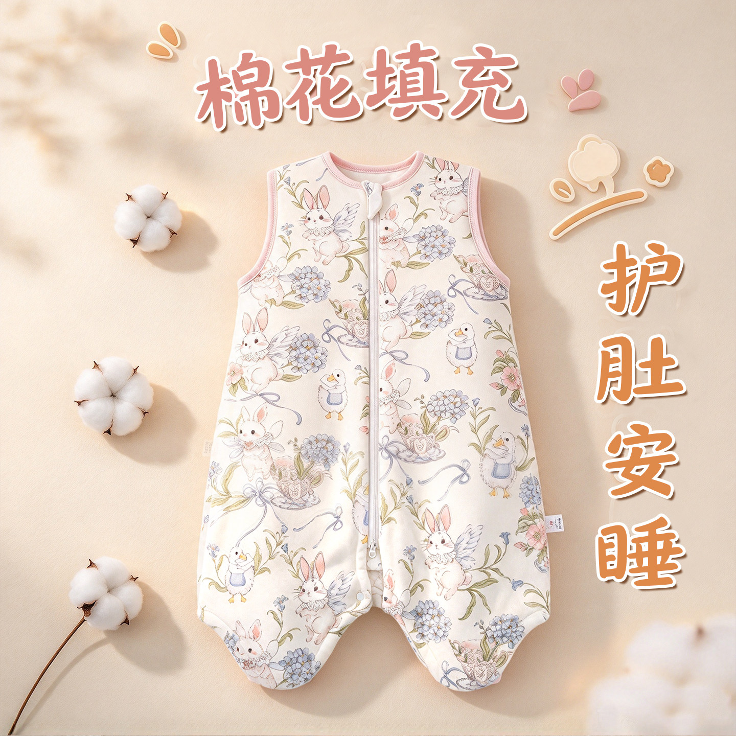 婴儿纯棉恒温分腿防踢睡袋