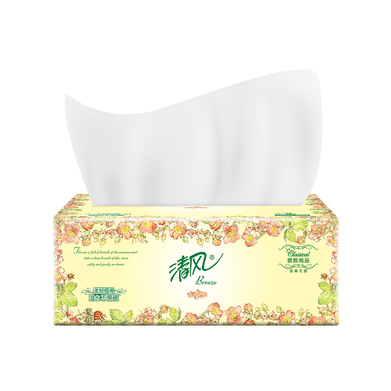 清风欧院抽纸3层100抽*1包餐巾纸卫生纸厨房厕所家用便携旅行外出