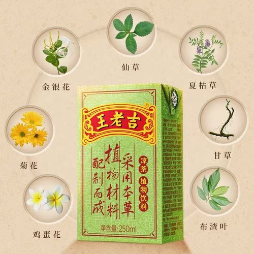 【品牌折扣】24盒 250ml王老吉植物凉茶（整箱发
