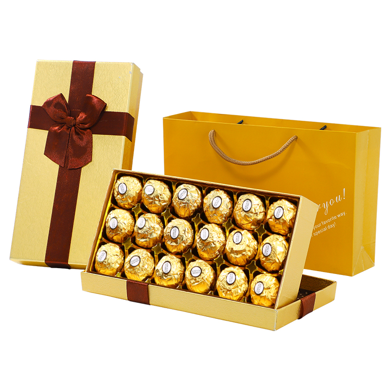 费列罗巧克力伴手礼盒装18粒金色经典礼盒送男女朋友伴手礼KJ