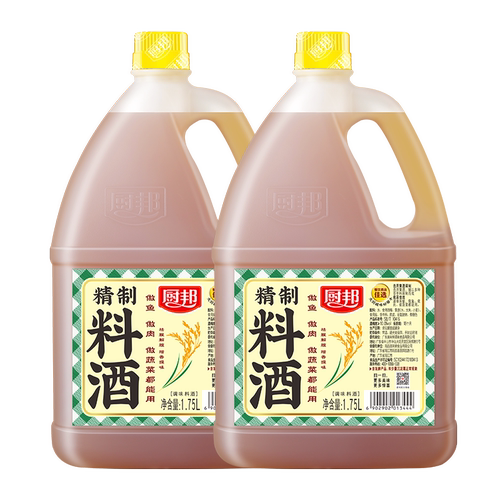 厨邦精制料酒大瓶装 1.75L*2瓶