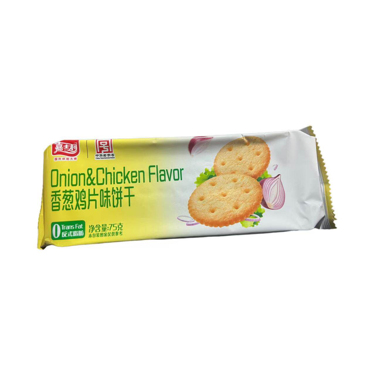 【品牌折扣】嘉士利饼干 75g*4 香葱鸡片味