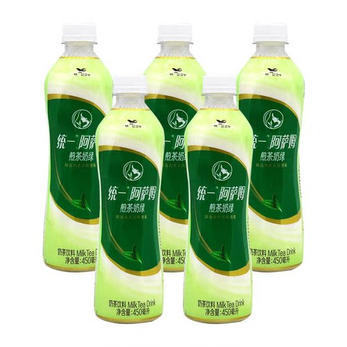 【清仓直播】统一阿萨姆煎茶奶绿 450ml*5