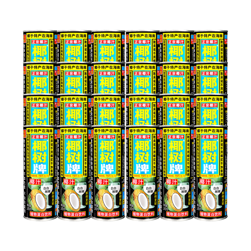 椰树牌椰子汁海南鲜榨椰汁植物蛋白饮料罐装 245ml*24罐