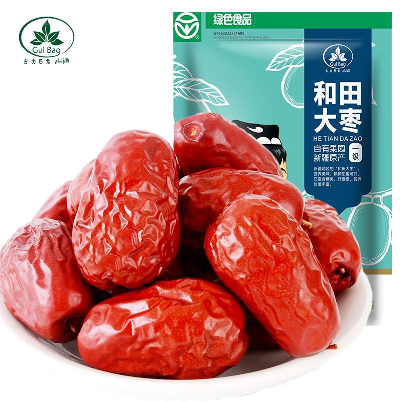 25年古力巴戈新疆和田大枣500g*1袋年货特产大红枣子一级休闲零食